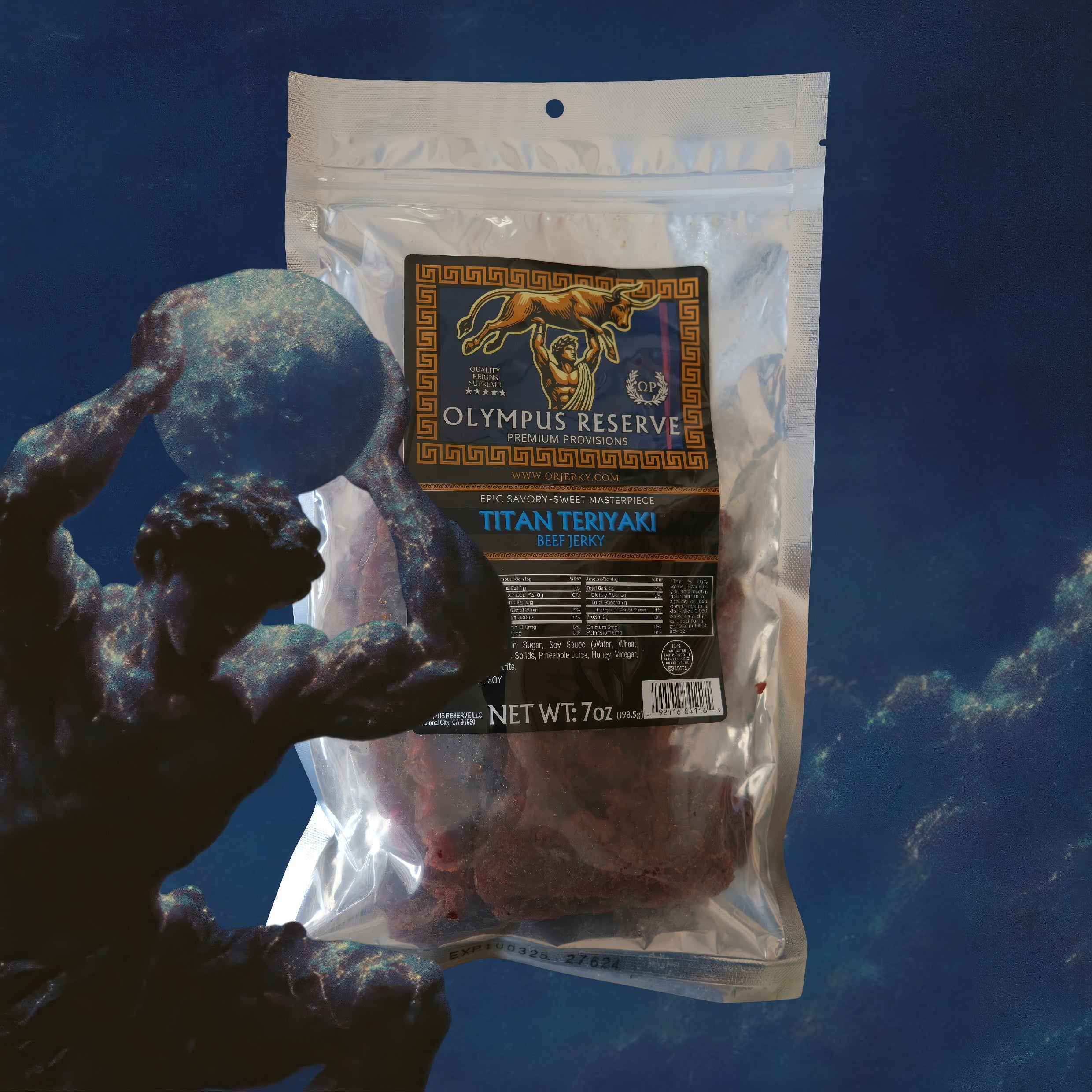 Titan Teriyaki Beef Jerky (7oz) – Epic Savory-Sweet Masterpiece