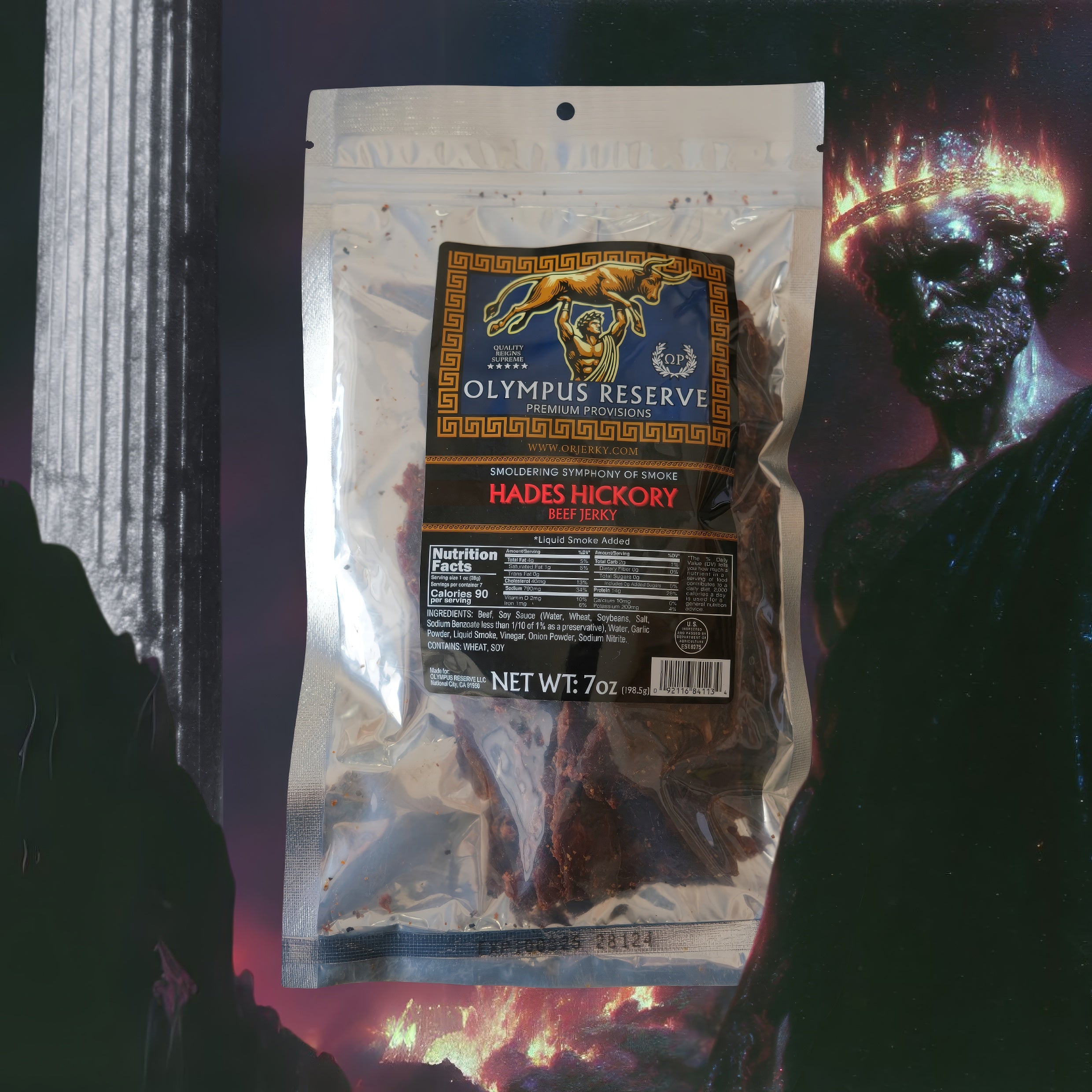 Hades Hickory Beef Jerky (7oz) – Smoldering Symphony of Smoke