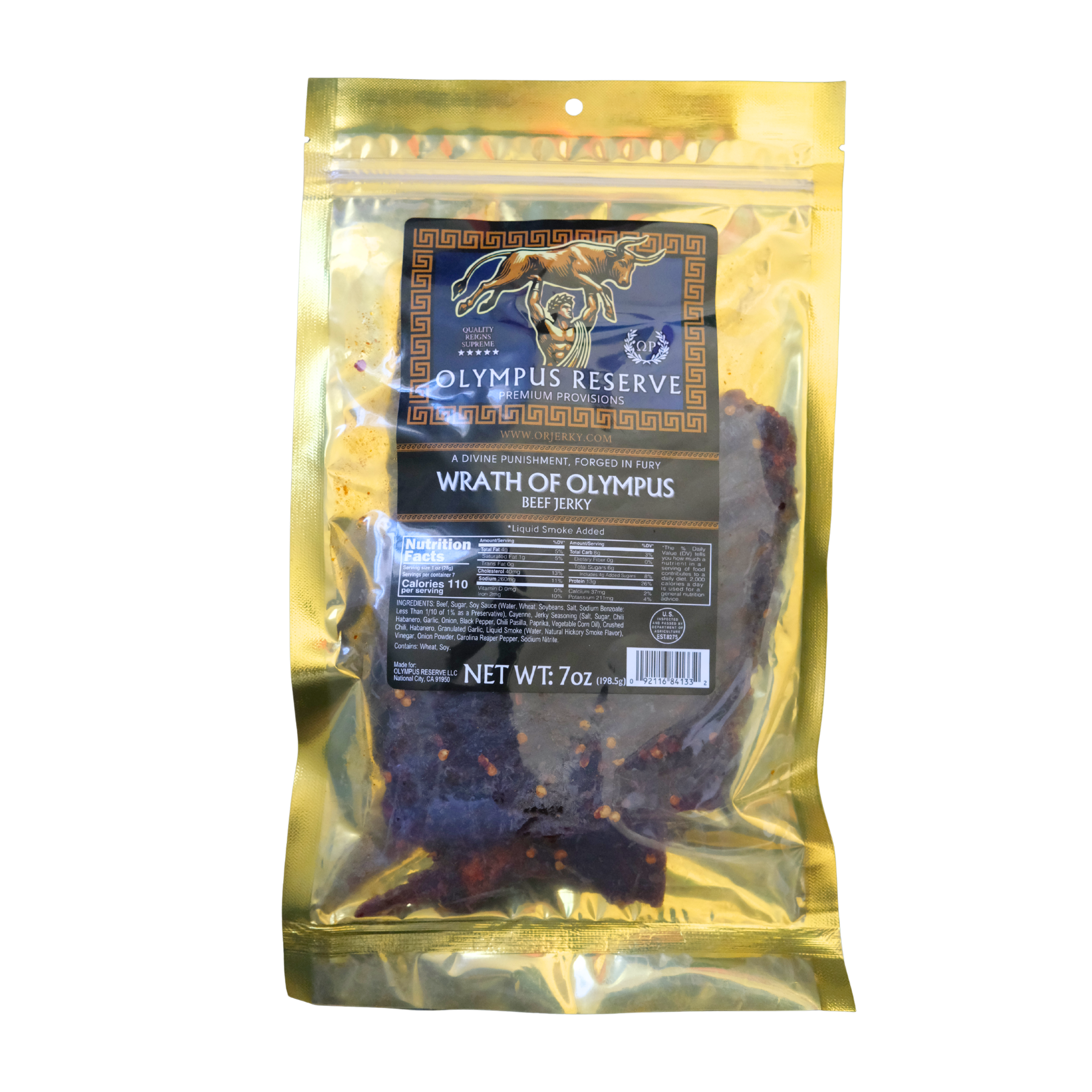 Wrath of Olympus Beef Jerky (7oz) – A Divine Punishment, Forged in