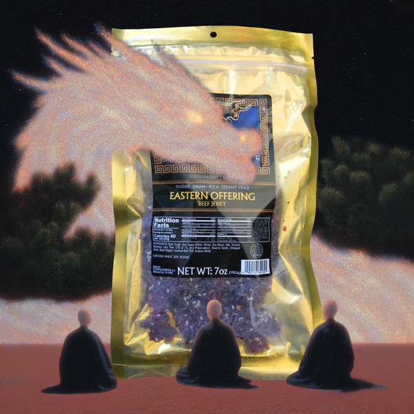 Eastern Offering Korean BBQ brisket beef jerky bag by Olympus Reserve